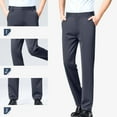 thumbnail image 1 of Jyeity Pants for Men Stretchable Button Elastic Waist Suit Pants Loose with Pockets Casual Straight Leg Pants M, 1 of 8