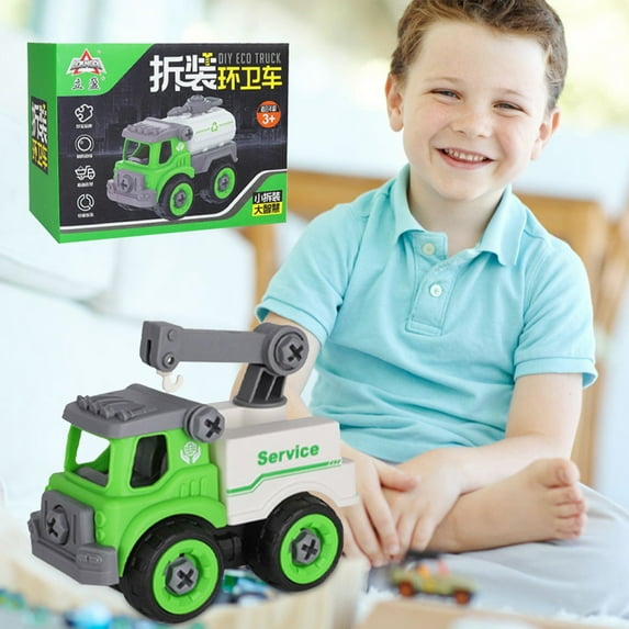 Jyeity Remote Control Cars For Boys 6-8 Children's Screw Assembly Vehicle Kit With Garbage Truck Building Kit for Kids boys girls Age 3 4 5 6 8-12 Birthday Christmas Gifts green