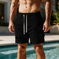 thumbnail image 1 of Jyeity Shorts for Men Casual Breathable Solid Corduroy Sporty Elastic Waist with Pockets Black Shorts, 1 of 9