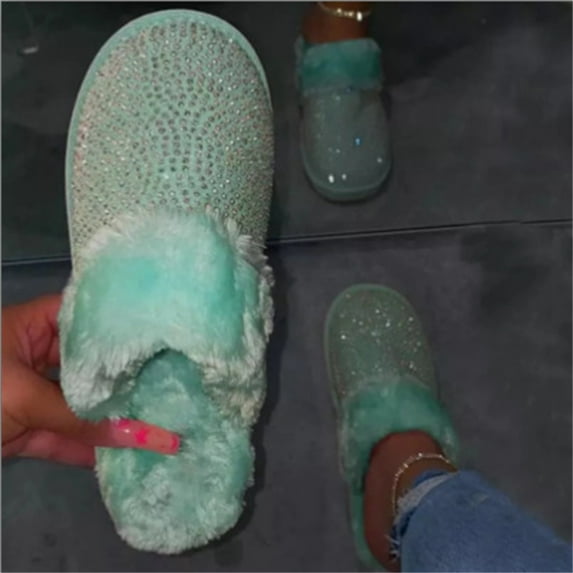 Jyeity Sock Slippers For Women Comfy Girls Slippers Flat Toe Solided Fashion Sandals Green Holiday