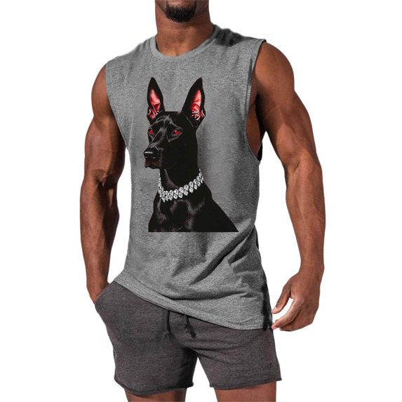 Jyeity Tank Tops for Men Crew, Neck Casual Tank Tops Breathable Sporty Print Tank Top