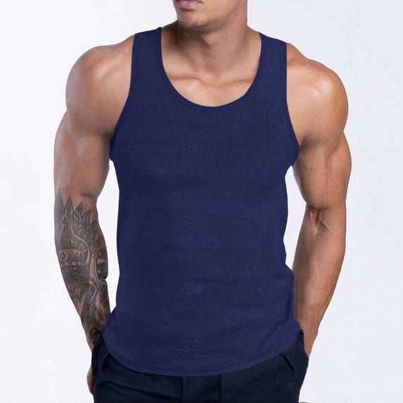 Jyeity Tank Tops for Men Crew Neck Loose, Tank Tops Plus Size Breathable Sporty Gym Tank Top