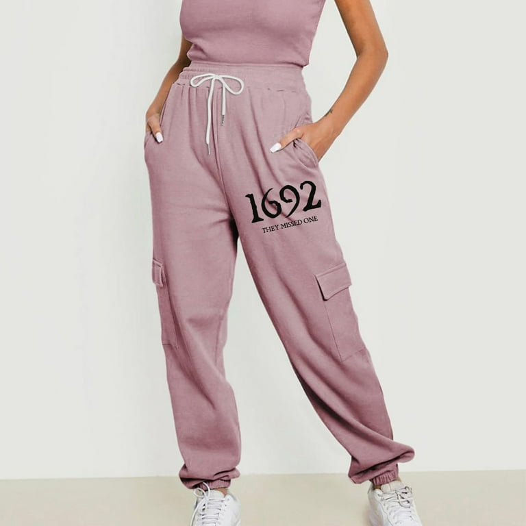 Jyeity Women'S Fall/Winter 2023 Fashion, Jogging Pants Sweatpants With  Pocket Elastic Waist Lounge Pants For Workout Running Track Pants Women  Pink Size XL(US:10) 