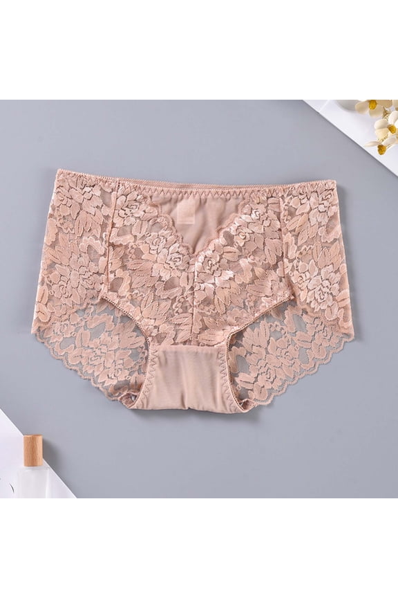 Womens Panties Comfort Strech Underwear for Women Seamless Flex Fit Brief Beige S