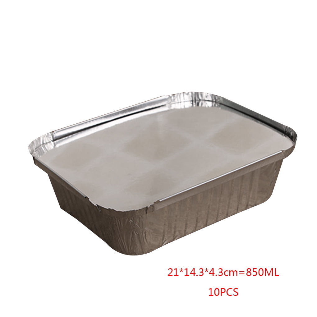 10Pcs Disposable Aluminum Foil Tin Box Aluminum with Lid