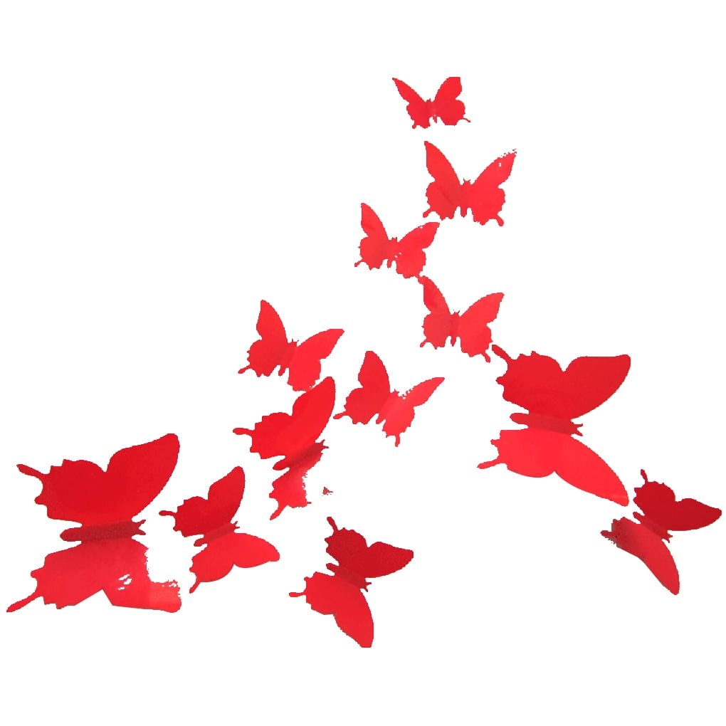 Jygee 12pcs 3D Stereo Simulation Scalewing Bedroom Sticker PVC ...