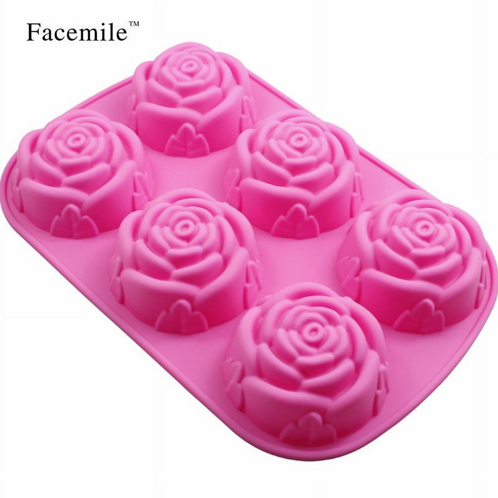 BSMEAN Rose Flower Candle Mold Silicone Lollipop Mold Birthday Cake Candle  Numbers Chocolate Mold Rose Numbers 