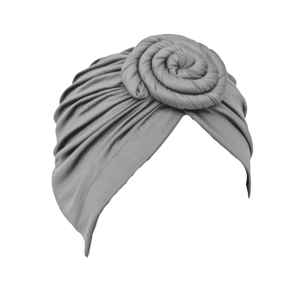 Jygee Disc African Turban Ingenious Pre-Tied Stylish High Elastic Fashion  Headwear Headwraps Head Cover Hair Wraps for Women Gray 