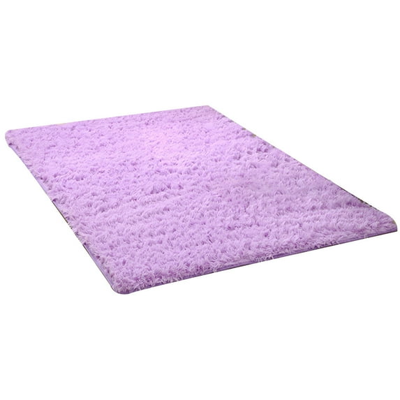 Jygee Living room Bedroom Rug Antiskid Soft Floor Mat Washable Bedside Long Carpet Yoga Hair Cartpet Water lilac 40*60cm