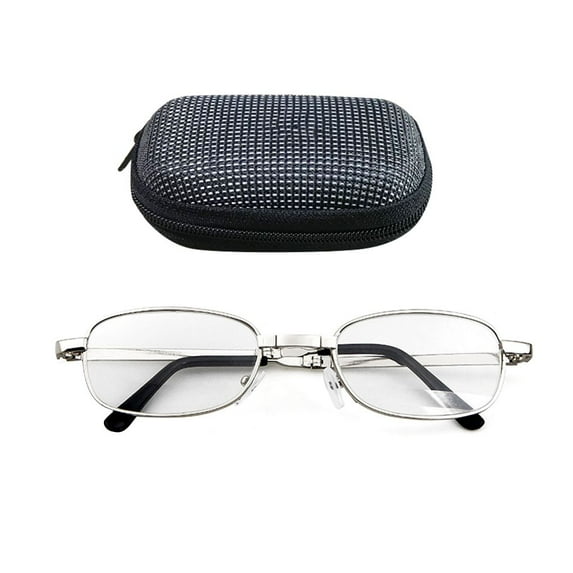 Jygee Portable Folding Reading Glasses Oval Metal Frame Presbyopic Magnifying Glasses Eyewear with Case