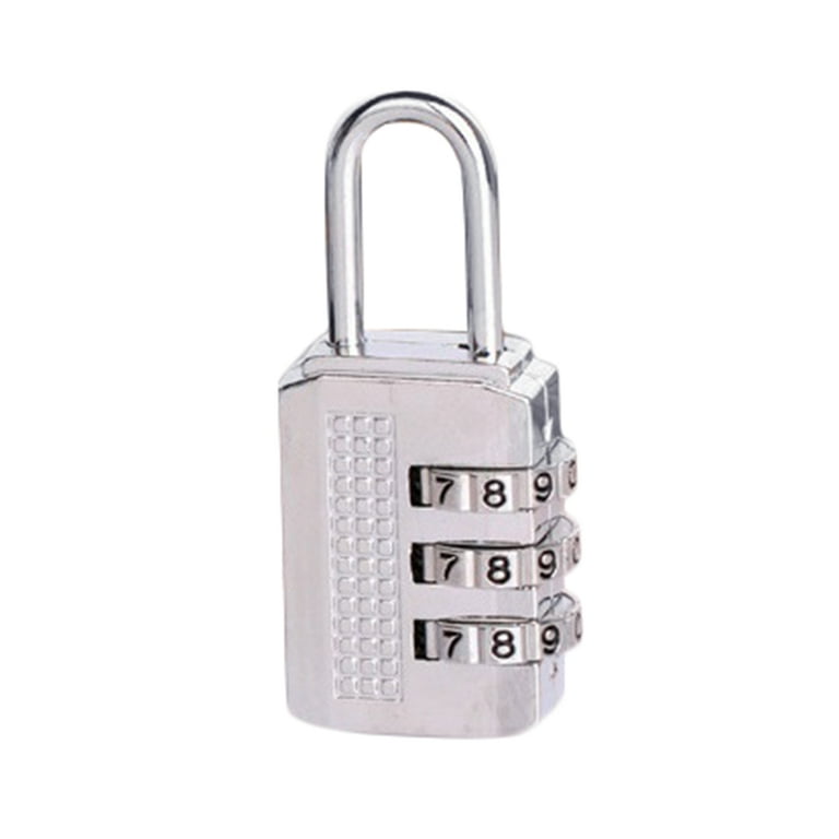 Uxcell Silver 3-Digit Combination Lock - Resettable Luggage Padlock For Backpacks & Lockers