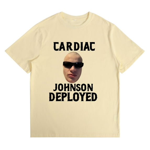 Jynxzi Cardiac Johnson Deployed Cotton Tshirt Hip Hop Tops Vintage 90s Short Sleeve
