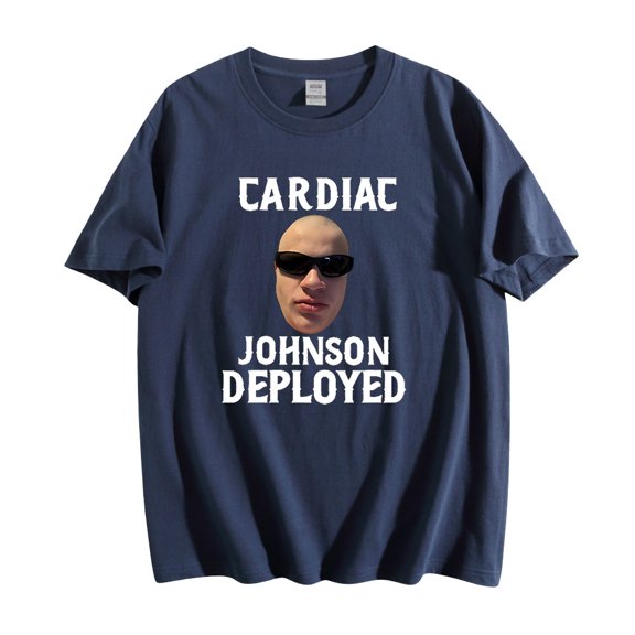 Jynxzi Cardiac Johnson Deployed Cotton Tshirt Hip Hop Tops Vintage 90s Short Sleeve