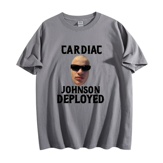 Jynxzi Cardiac Johnson Deployed Cotton Tshirt Hip Hop Tops Vintage 90s Short Sleeve