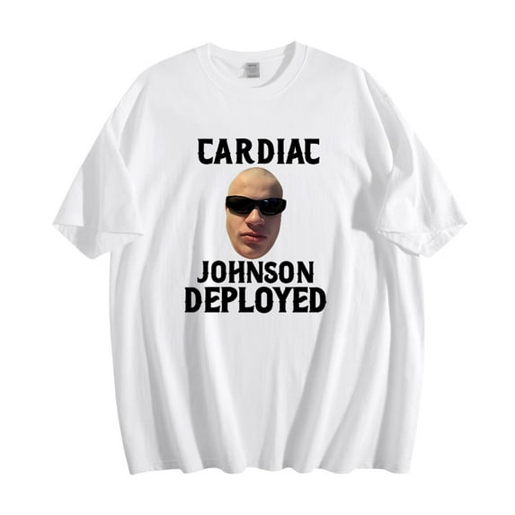 Jynxzi Cardiac Johnson Deployed Cotton Tshirt Hip Hop Tops Vintage 90s Short Sleeve