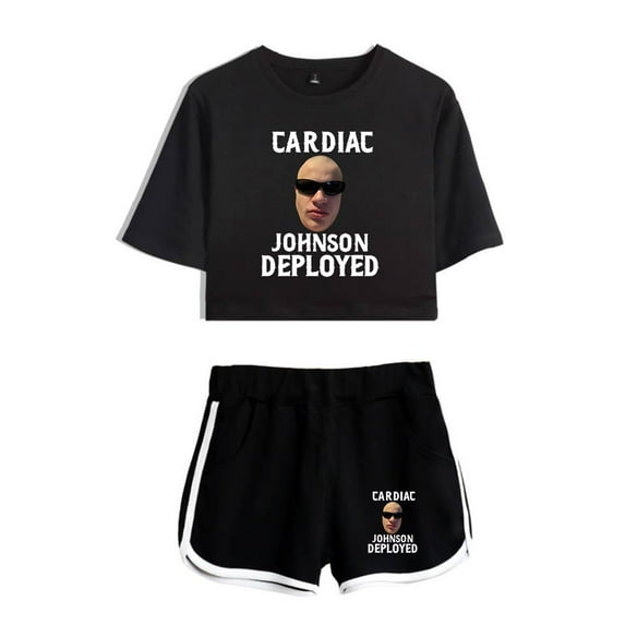 Jynxzi Cardiac Johnson Deployed Tee Shorts 2 Pieces Sets Fashion Women 2 Piece Suit