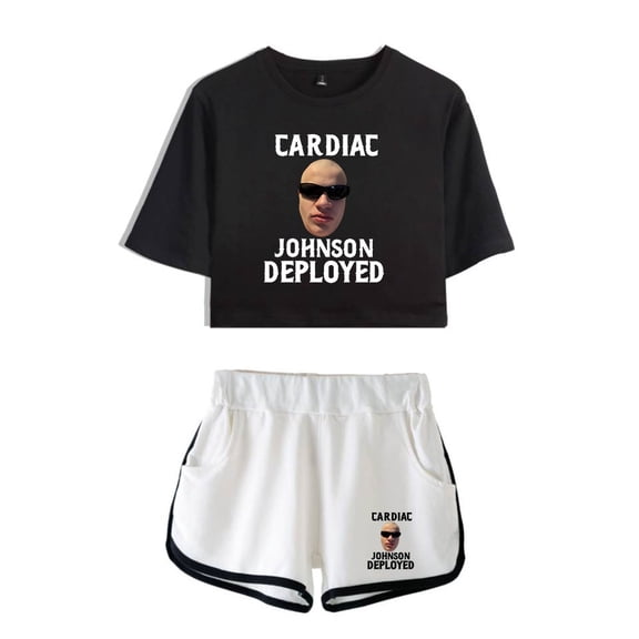 Jynxzi Cardiac Johnson Deployed Tee Shorts 2 Pieces Sets Fashion Women 2 Piece Suit