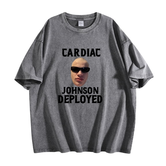 Jynxzi Cardiac Johnson Deployed Washed Cotton Tshirt Casual Short Sleeve Cool Tees