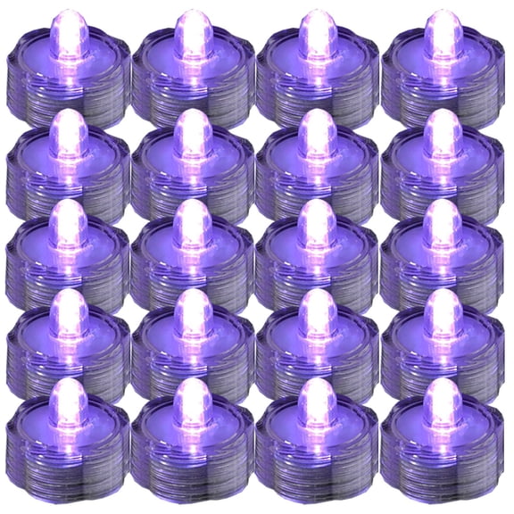 JYtrend Super Bright LED Floral Tea Light Submersible Lights for Party Wedding (Purple, 30 Pack)