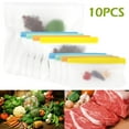 thumbnail image 1 of Jytue 10PCS Reusable Silicone Food Bag Ziplock Food Storage Bag Refrigerator Fresh Bags-Multicolor, 1 of 10