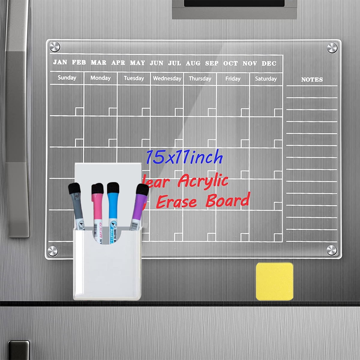 Jytue 17x12 Acrylic Magnetic Calendar Board Transparent Planning