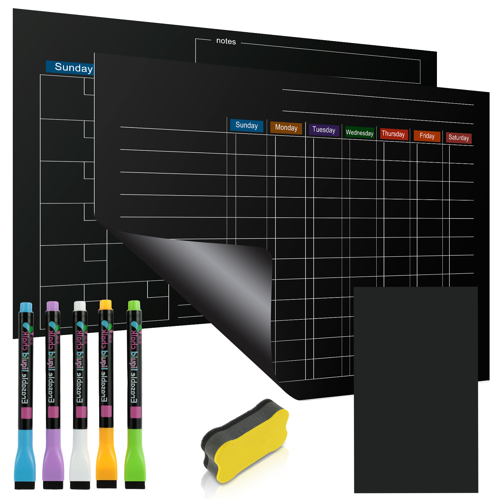 Jytue 3PCS Fridge Dry Erase Calendar Board Family Planning