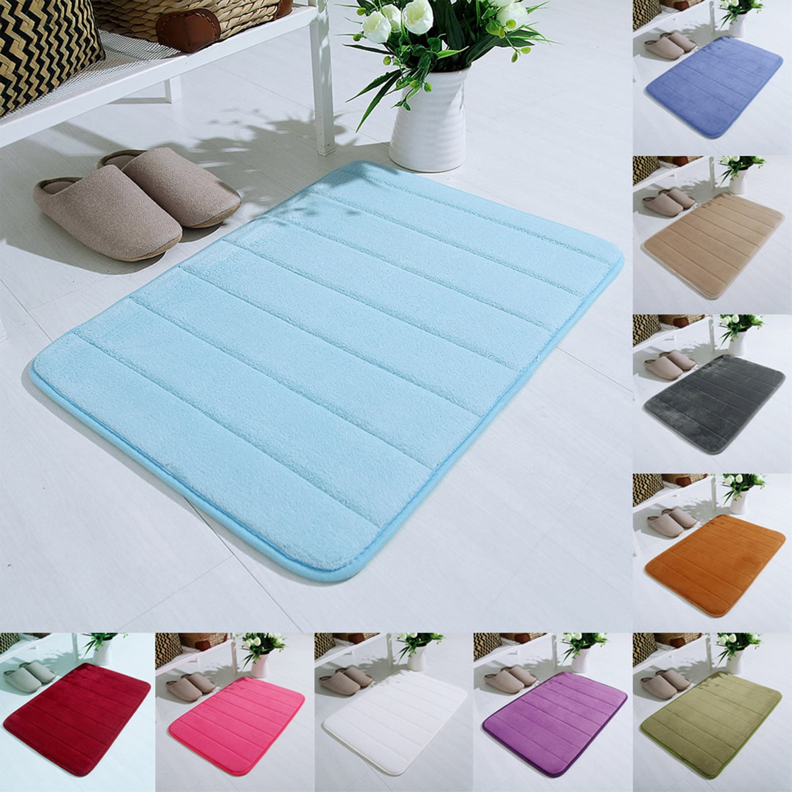 Jzenzero Bath Bathroom Floor Shower Mat NonSlip Microfiber Bath Mat