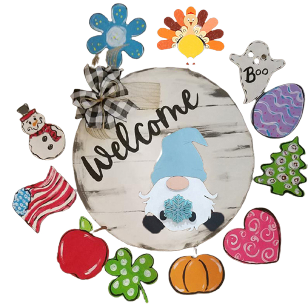 Jzenzero Interchangeable Seasonal Home Sign Interchangeable Door Sign