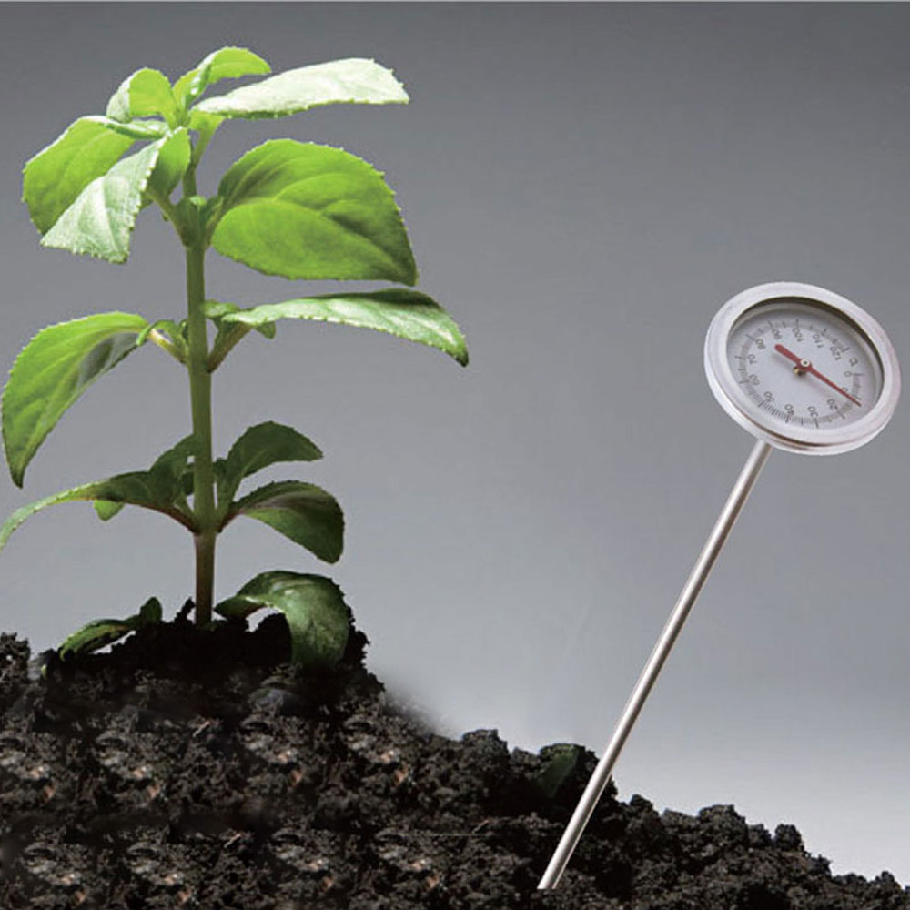 Jzenzero Long Stem Compost Soil Thermometer for Gardening Stainless