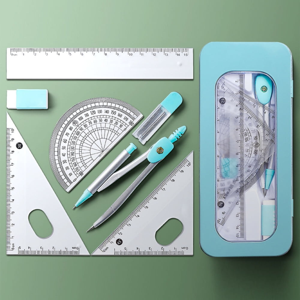 Jzenzero Math Geometry Kit Sets Includes Rulers Compass Protractor