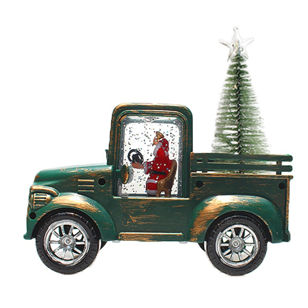 Jzenzero Truck Shaped Snow Globe Lantern Glittery Christmas Light Car