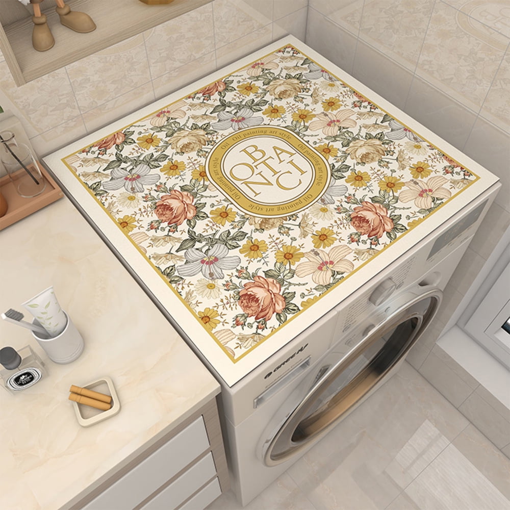 Jzenzero Washer Dryer Top Mat Cover AntiSlip Dryer Top Protector Mat