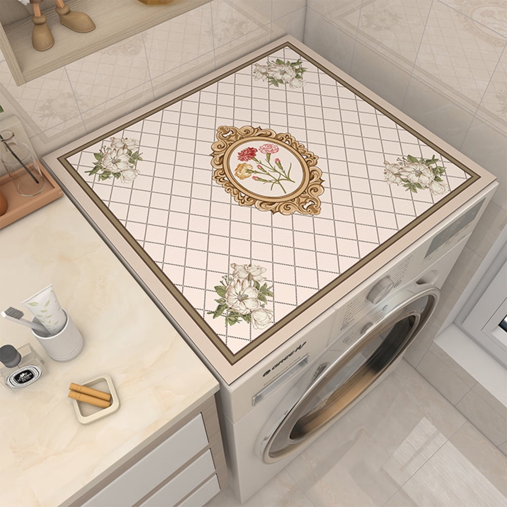 Jzenzero Washer Dryer Top Mat Cover AntiSlip Dryer Top Protector Mat