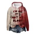 Jzuxvd Im Fine Bloody Hoodies for Women 2024 Long Sleeve Halloween