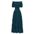 thumbnail image 1 of Jzuxvd Renaissance Costume Women Medieval Chemise Dress Pirate Peasant Dress Peasant Tops Irish Under Dress Navy S, 1 of 5