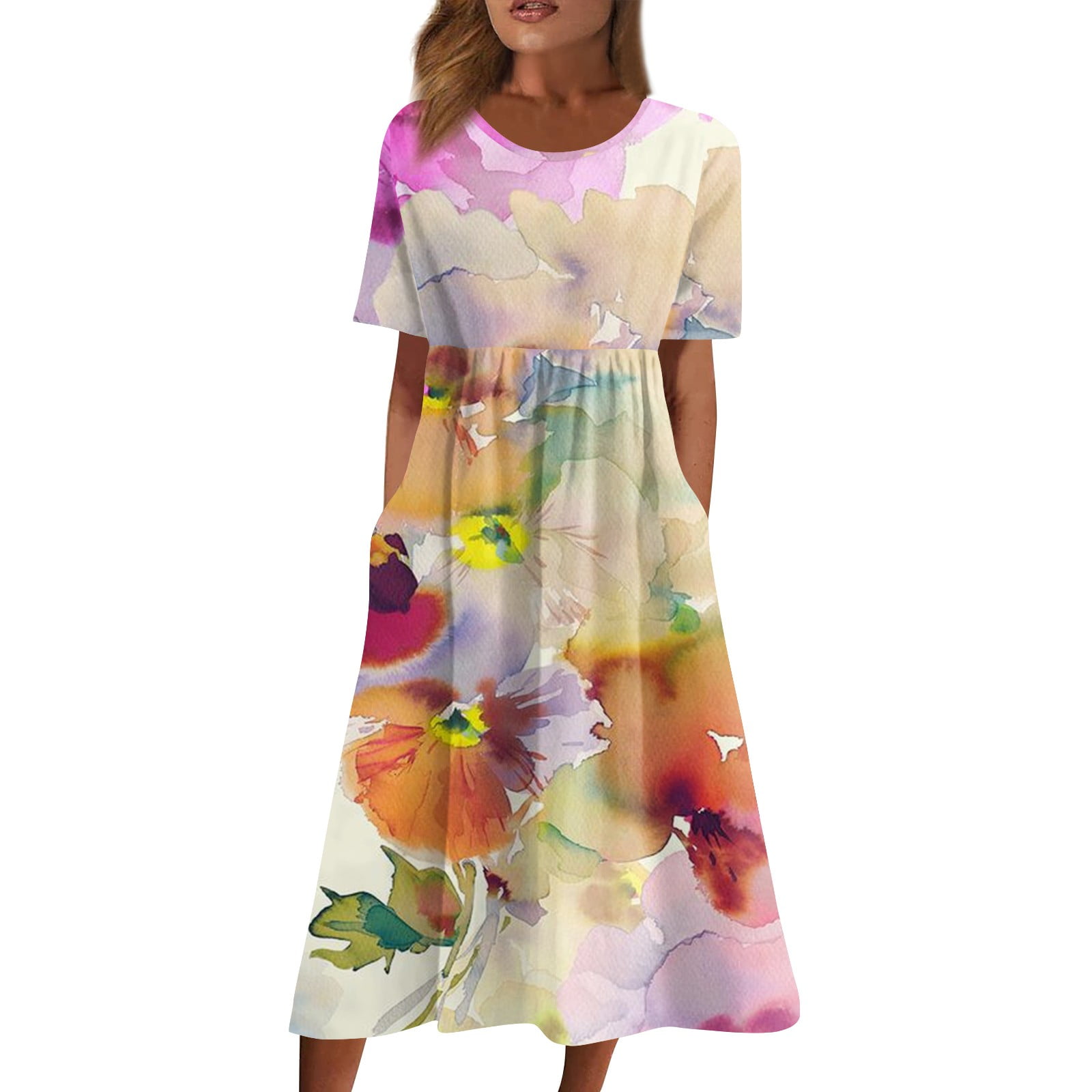 Plus Size Maxi Dresses For Women Cotton Linen Blend Women Midi