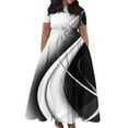 thumbnail image 1 of Jzuxvd Trendy Short Sleeve Maxi Dress Casual Plus Size Crewneck Long Dress Elegant Formal A Line Smocked Flowy Party Dress 2024 4XL, 1 of 4