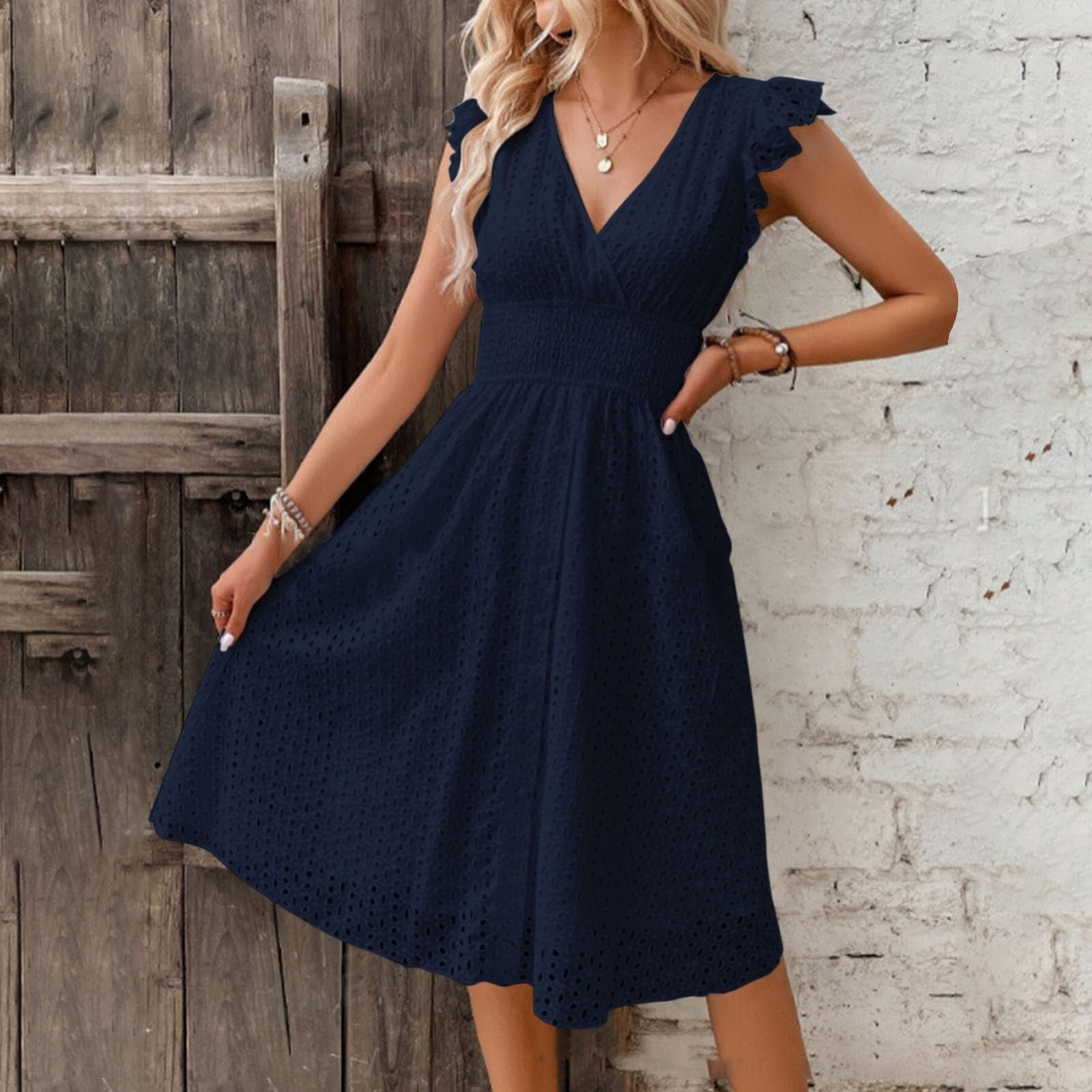 Lace Navy Blue Sun Dresses Molinetto Navy Blue Lace Ruffled Tiered  Sleeveless Maxi Dress