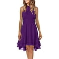 thumbnail image 1 of Jzuxvd Women's A Line Halter Chiffon Wedding Guest Country Bridesmaid Dresses Purple 4XL, 1 of 5
