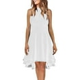 thumbnail image 1 of Jzuxvd Women's A Line Halter Chiffon Wedding Guest Country Bridesmaid Dresses White 3XL, 1 of 5