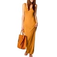 thumbnail image 1 of Jzuxvd Women's Jersey V-Neck Tank Maxi Length Dress Yellow L, 1 of 5