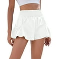 thumbnail image 1 of Jzuxvd Womens High Waisted Shorts Athletic Running Shorts Workout Gym Quick Dry Flowy Shorts with Pockets White S, 1 of 5
