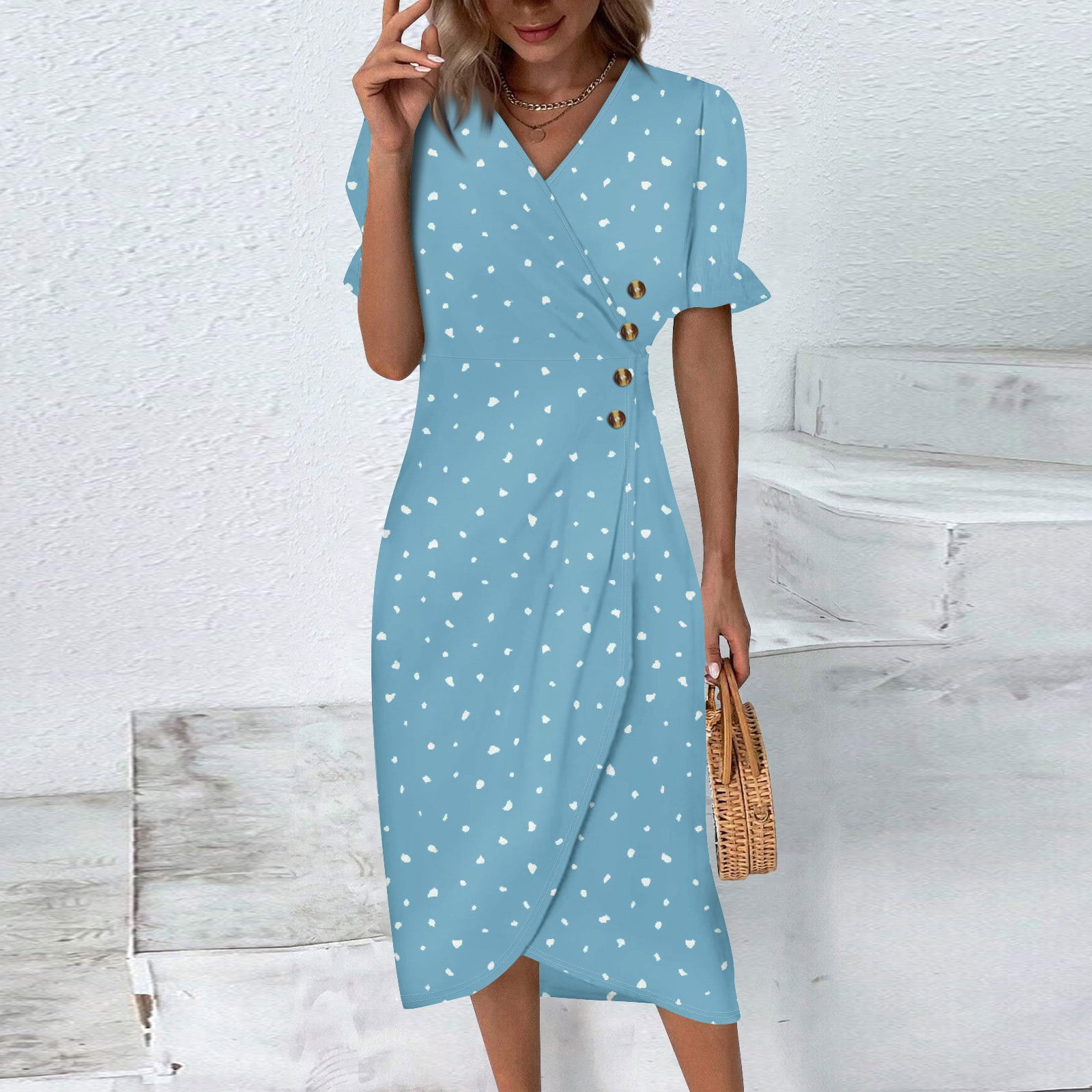 美品　アンドレスド flocky dot pants dress 【S】 flocky dot pants dress | ANDRESD