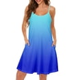 thumbnail image 1 of Jzuxvd Womens Spaghetti Strap Dress Summer Dresses Beach Cover Ups Casual Sundresses with Pockets Blue2 XXXL, 1 of 7