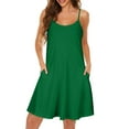 thumbnail image 1 of Jzuxvd Womens Spaghetti Strap Dress Summer Dresses Beach Cover Ups Casual Sundresses with Pockets Dark Green M, 1 of 7