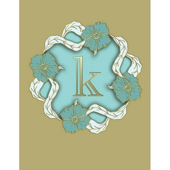 K: 100 Pages 8.5" X 11" Monogram Notebook College Ruled Line Paper, (Paperback)