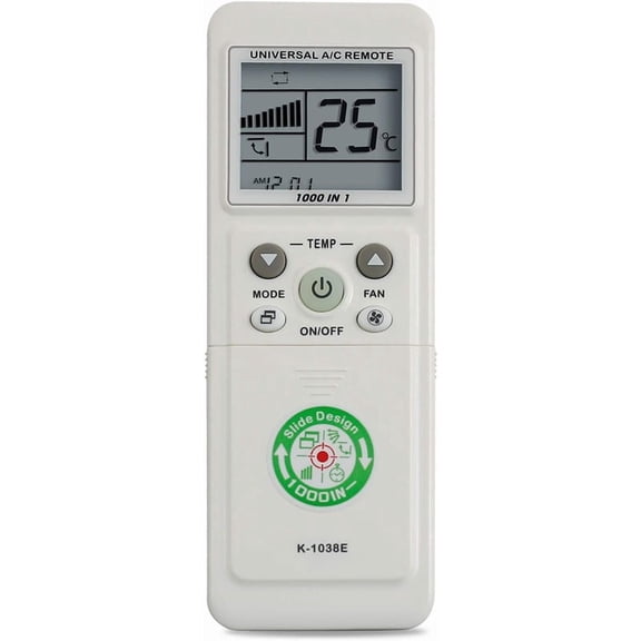 K-1038E 1000 in 1 Universal Air Conditioning Remote Control with Simple Sliding Lid Design