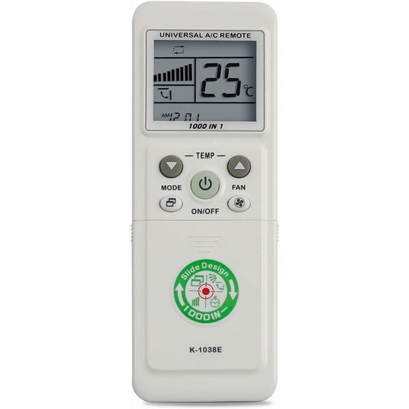 K-1038E 1000 in 1 Universal Air Conditioning Remote Control with Simple Sliding Lid Design