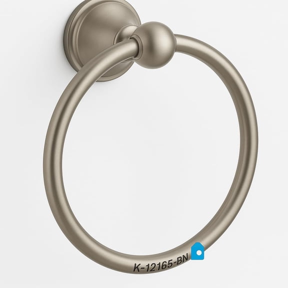 K-12165-BN Fairfax Bathroom Towel Ring in Vibrant Brushed Nickel Finish, Heavy-Duty Wall Mount Towel Holder, Over 1 LB, Modern Brushed Nickel Bathroom Accessory 12165BN