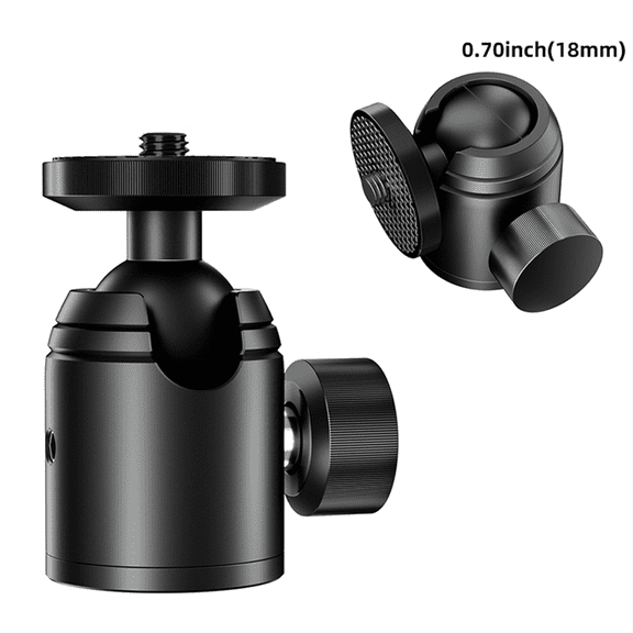 K-18 1/4 Thread Mini Tripod Ball Head 360 Degree Swivel Used for Camera Extension Bracket Flash Mobile Phone Selfie,1 x Mini Convenient Spherical Head,Black